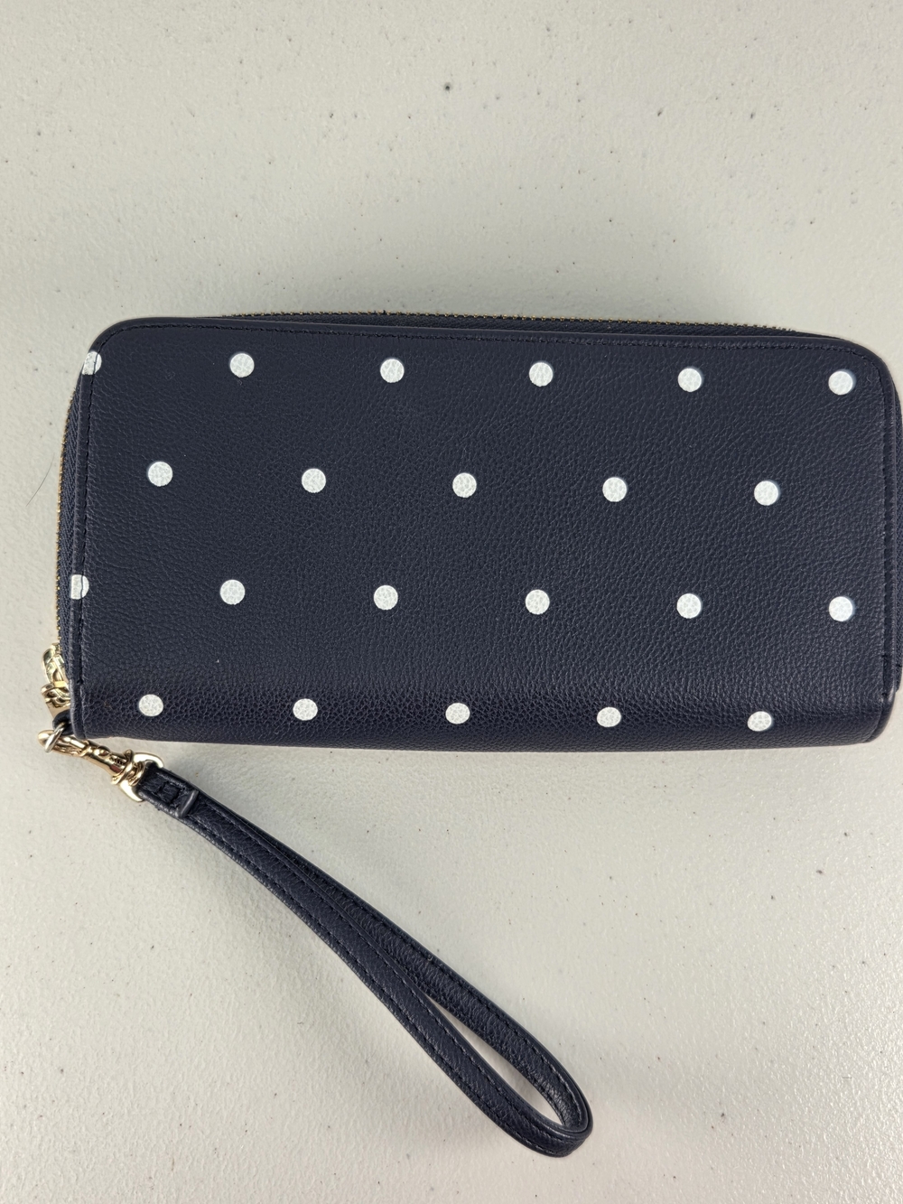 a new day Black Wallet Wristlet with White Polka Dots Like New